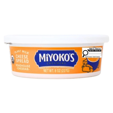 Miyoko’s Creamery Organic Cashew Milk Cheese Spread Roadhouse Cheddar Canada Front