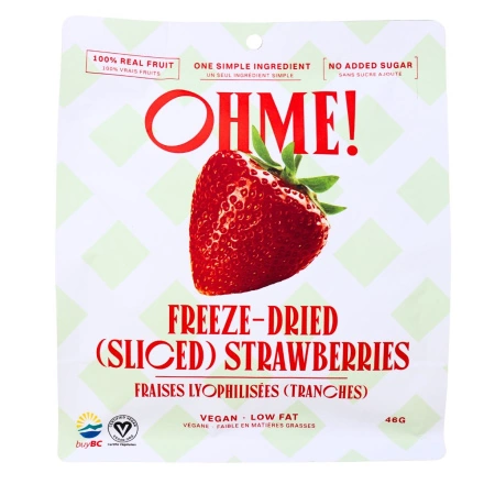 Front of OHME! Freeze-Dried Strawberries - Freeze Dried Berries