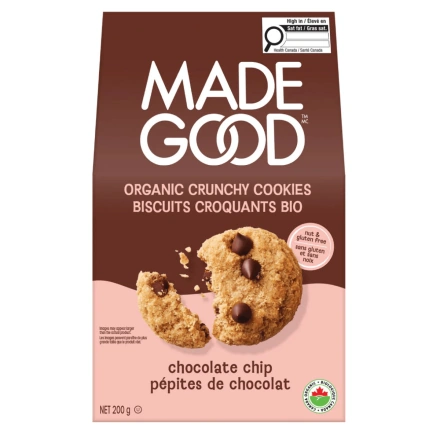 Front of Made Good Allergen-Free Cookie Chocolate Chip - Gluten Free Cookies - Allergen-Free Cookies - Low-Sodium Cookies 