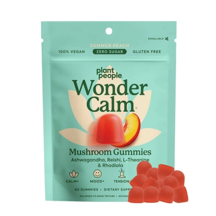 Plant People Zero Sugar Vegan Mushroom Gummies WonderCalm Canada Front
