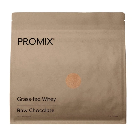PROMIX Grass-Fed Whey Protein Powder Raw Chocolate, 1.13 kg Front