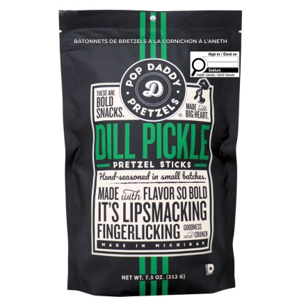 Pop Daddy Pretzel Sticks Dill Pickle Canada Front
