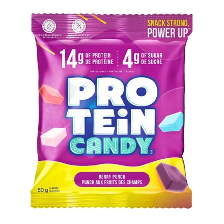Front of Protein Candy Berry Punch - High Fibre Candy - Protein Gummies - Protein Gummy Candy