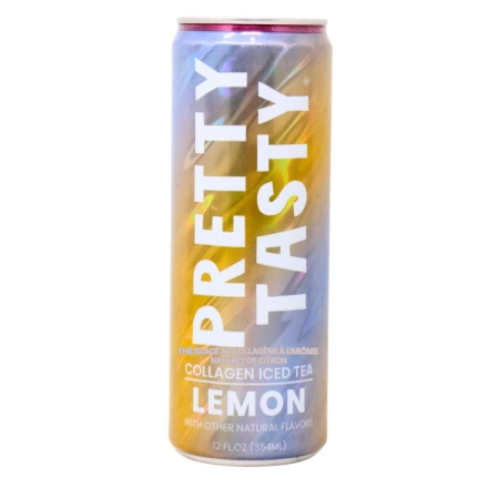 Front of Pretty Tasty Iced Tea Collagen Lemon - Collagen Supplement for Skin - Collagen Drinks Canada - Pretty Tasty Collagen Iced Tea