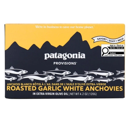Patagonia Provisions Spanish Roasted Garlic White Anchovies in Extra-Virgin Olive Oil front