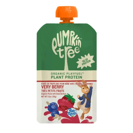 Pumpkin Tree Organic Baby Puree Pouch with Seed Butters Very Berry Front of pouch