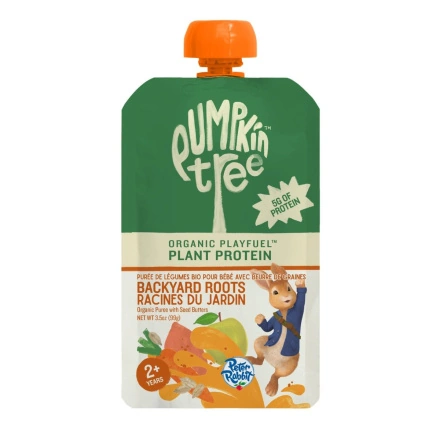Pumpkin Tree Organic Baby Puree Pouch with Seed Butters Tropical Sunrise Front of pouch