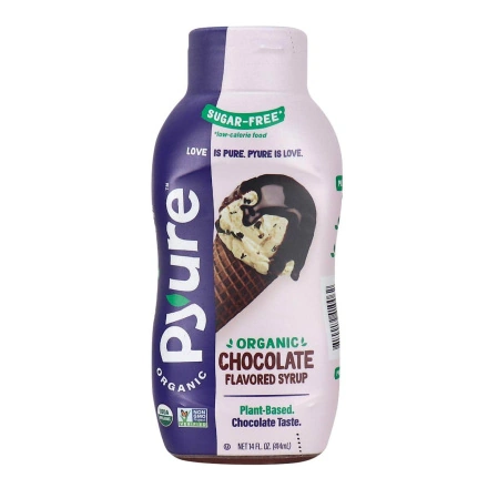 Front of Pyure Organic Sugar-Free Keto Chocolate Flavoured Syrup, 415ml