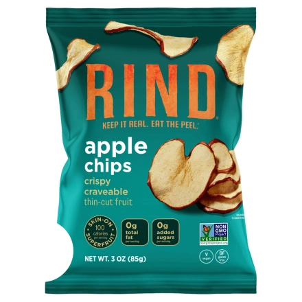 Front of RIND Apple Chips, 85g