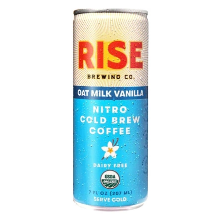 Front of RISE Vanilla Oat Milk Latte Nitro Cold Brew Coffee