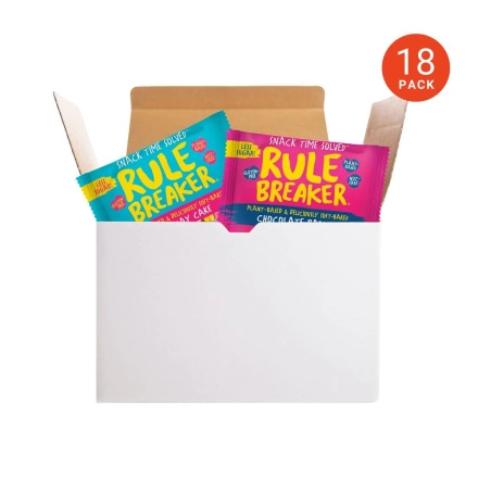 Front of Rule Breaker Juniors Allergen-Free Soft-Baked Brownies & Birthday Cake
