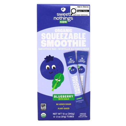 Sweet Nothings Organic Kids Smoothie Blueberry With Kale, 6 Pack