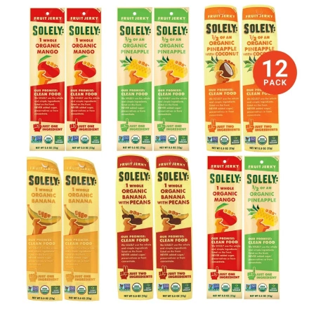 Solely Organic Fruit Jerky Variety Pack Fruit Explosion