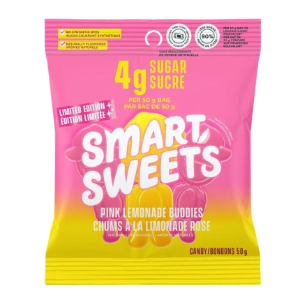 SmartSweets Limited Edition Low Sugar Pink Lemonade Buddies Front