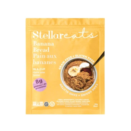 Front of Stellar Eats Gluten Free Banana Bread - Almond Flour Banana Bread - Banana Bread Mug Cake