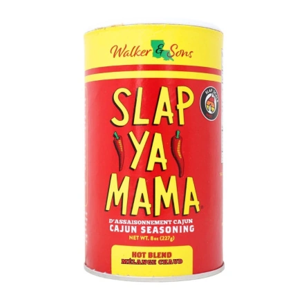 Slap Ya Mama Cajun Seasoning Hot Blend Front of container