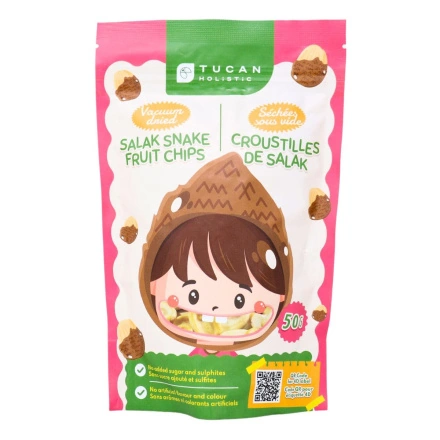 Front of Tucan Holistic Dried Fruit Chips Dried Salak Snake Fruit Chips