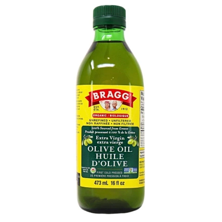 Front of Bragg Extra Virgin Olive Oil