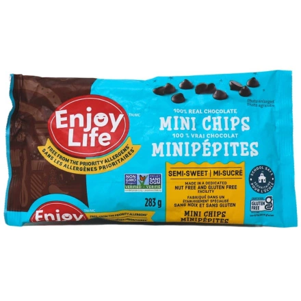 Front of Enjoy Life Semi-Sweet Chocolate Mini Chips, 283g
