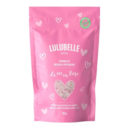 Front of Lulubelle & Co Vegan Sprinkles La Vie En Rose