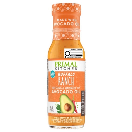 Front of Primal Kitchen Dairy-Free Buffalo Ranch Dressing & Marinade With Avocado Oil - Gluten Free Ranch Dressing, -Primal Kitchen Buffalo Ranch - Sugar Free Ranch Dressing