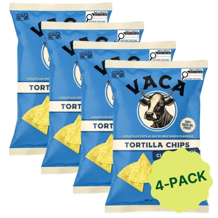 Vaca Chips Handmade Tortilla Chips made with Beef Tallow Classic Ranch 4-Pack Canada Front