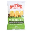 Front of Boulder Canyon Kettle Style Potato Chips With Avocado Oil Sea Salt Cracker Pepper - Chips Made With Avocado Oil - Healthy Kettle Cooked Chips - Gluten Free Kettle Cooked Chips