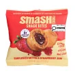 Front of Chia Smash Smash Bites - Protein Energy Bites - Date Protein Balls - Nut Free Protein Bites - Sunflower Butter Strawberry Jam Bites