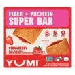 YUMI Fiber + Protein Super Bar Strawberry, 5 Soft Baked Bars