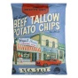 Front of Beefy’s Own Beef Tallow Potato Chips Sea Salt - non GMO potato chips - gluten free chips - No sugar added chips