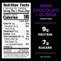 Nutrition of EVOLVED Chocolate + Protein Dark Chocolate + Quinoa With Plant-Based Protein
