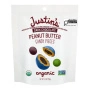 Front of Justin’s Organic Dark Chocolate Peanut Butter Candy Pieces - Healthy Smarties - Organic Smarties - Organic Dark Chocolate