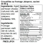 Back of ParmCrisps Jalapeno Cheese Crisps, 50g pouch
