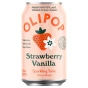 Front of OLIPOP Low Sugar Prebiotic Sparkling Tonic Strawberry Vanilla - Strawberry Vanilla Soda - Healthy Strawberry Drink - Healthy Cream Soda