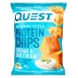 Front of Quest Protein Tortilla Chips Cheddar & Sour Cream - High Protein Chip - Low Carbs Chip - Less Sugar Chip